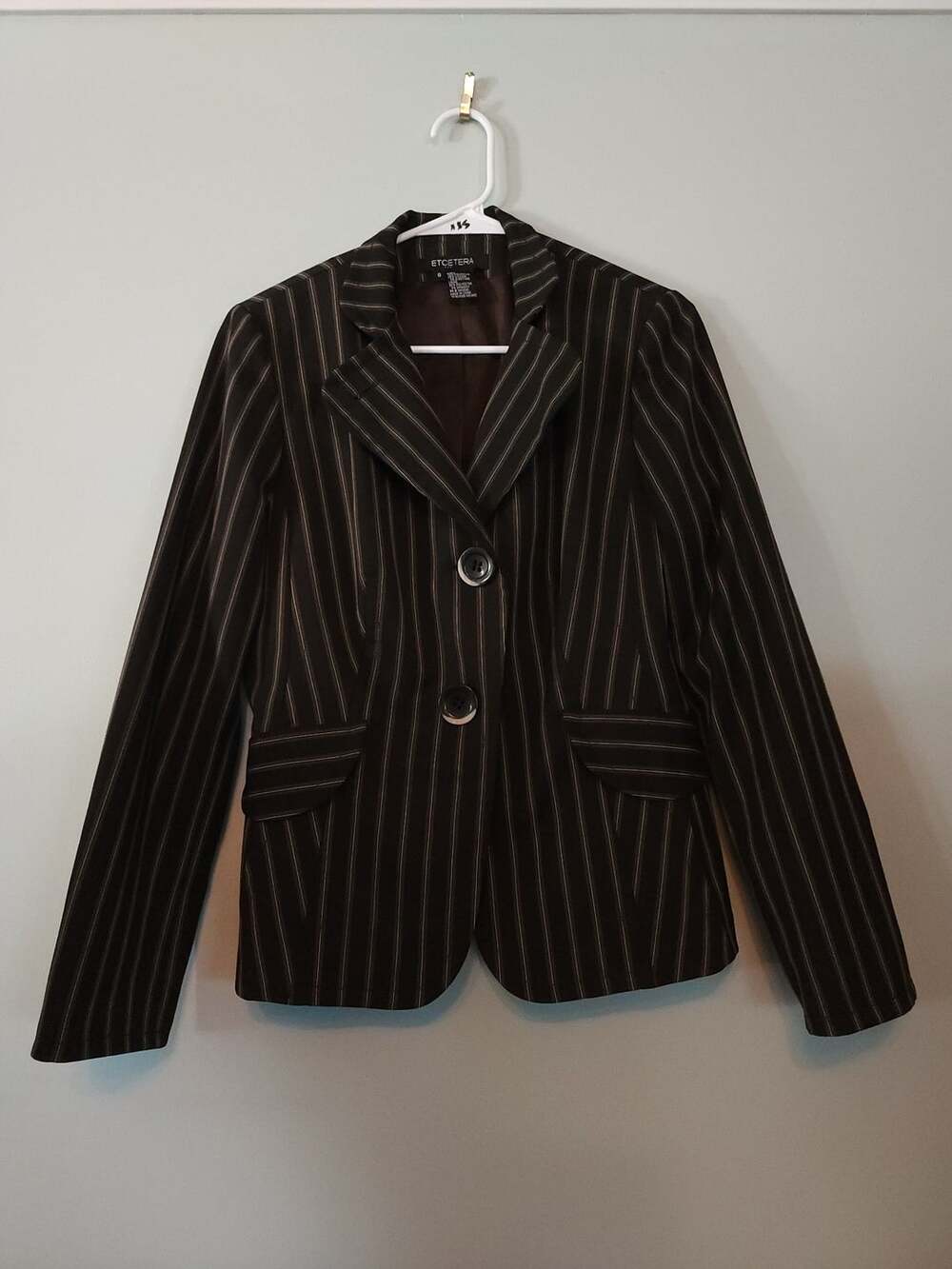 Tailored Workwearchic Etcetera Womens Pinstripe Two-Button Blazer
